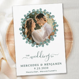 Invitación Boda de código QR de Eucalyptus Photo Greenery