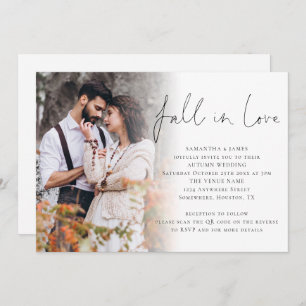 Invitación Boda de código QR de Fall In Love Script