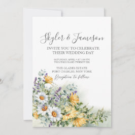 Invitación Boda de código QR de Flor silvestre de colores fot