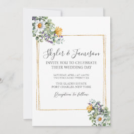 Invitación Boda de código QR de Flor silvestre de colores fot