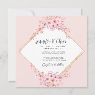 Invitación Boda de código QR de flores de cerezo fotográfico