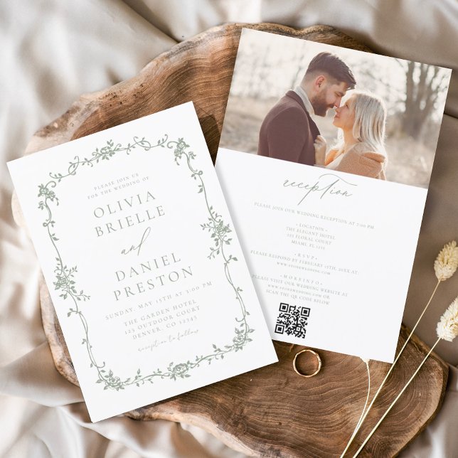 Invitación Boda de código QR de foto francesa de época victor (Subido por el creador)