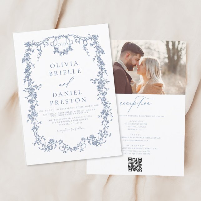 Invitación Boda de código QR de foto francesa de época victor (Subido por el creador)