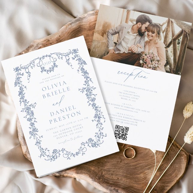 Invitación Boda de código QR de foto francesa de época victor (Subido por el creador)