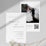 Invitación Boda de código QR de foto minimalista<br><div class="desc">Invitación a matrimonio de código QR de foto minimalista</div>