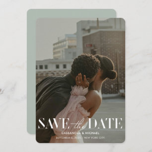 Invitación Boda de código QR de foto moderna de sabio ligero 