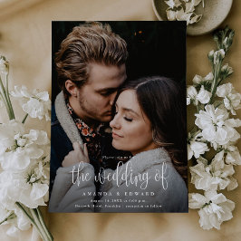 Invitación Boda de código QR de fotografía de caligrafía mode