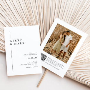 Invitación Boda de código QR de fotografía moderna