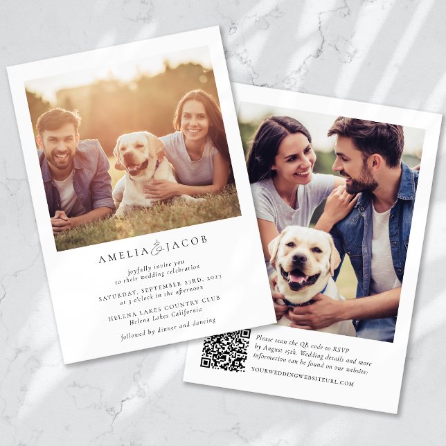 Invitación Boda de código QR de fotografía moderna (Subido por el creador)
