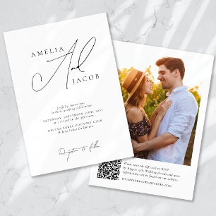 Invitación Boda de código QR de fotografía moderna