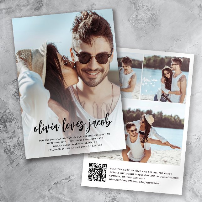 Invitación Boda de código QR de fotografía moderna (Subido por el creador)