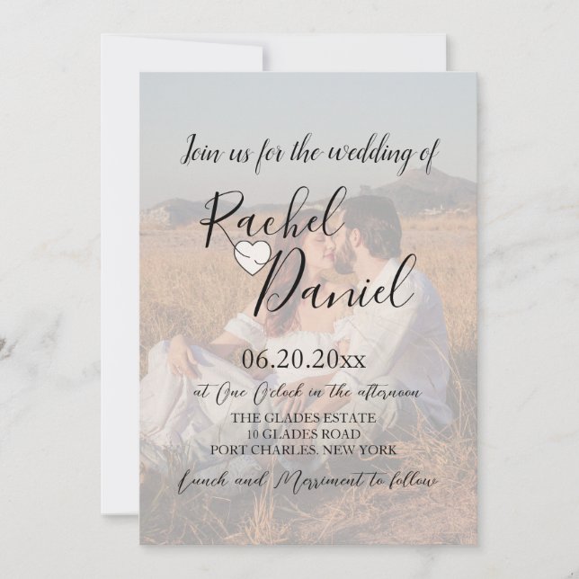 Invitación Boda de código QR de fotografía moderna (Anverso)