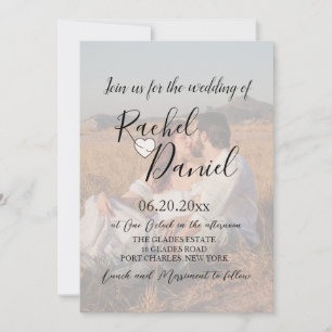 Invitación Boda de código QR de fotografía moderna
