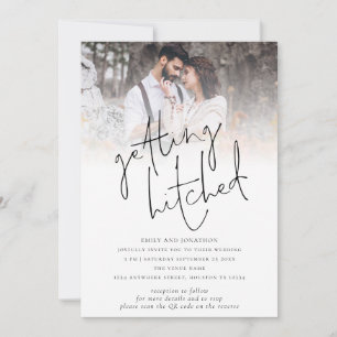 Invitación Boda de código QR de fotografía moderna que recibe