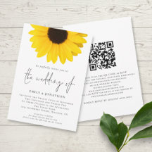 Boda de código QR de girasol moderno