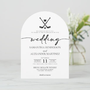 Invitación Boda de código QR de hockey Love