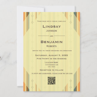Invitación Boda de código QR de inspiración moderna de mediad