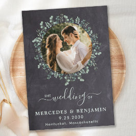Invitación Boda de código QR de la foto de ecología de eucali