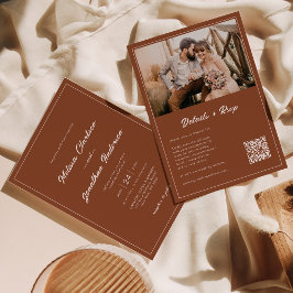 Invitación Boda de código QR de la foto de la Terracota Rusa 