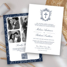 Boda de código QR de la Marina Azul católica victo