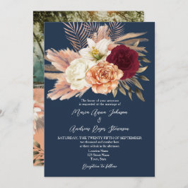 Invitación Boda de código QR de la Marina de Borgoña