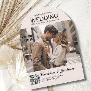 Invitación Boda de código QR de la revista de portada fotográ