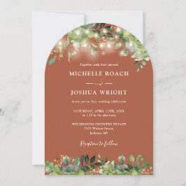 Invitación Boda de código QR de las luces de verde del arco T