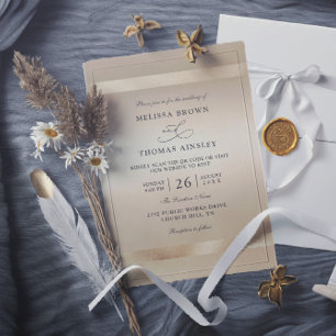 Invitación Boda de código QR de lujo glamour oro champán