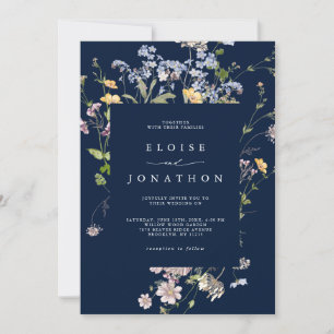 Invitación Boda de código QR de Marina Wildflower Meadow Gard