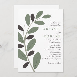 Invitación Boda de código QR de Olive Branch Mediterranean