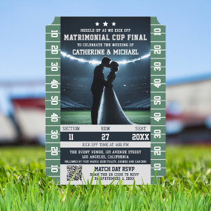 Invitación Boda de código QR de partidos de fútbol con RSVP
