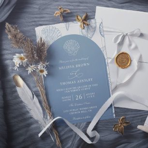 Invitación Boda de Código QR de Presupuesto de Playa de Conch