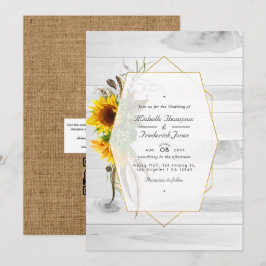 Invitación Boda de código QR de respuesta de granero campestr