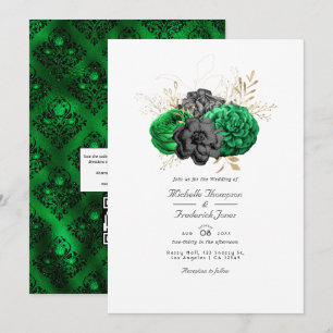 Invitación Boda de código QR de respuesta RSVP floral de esme