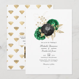 Invitación Boda de código QR de respuesta RSVP floral de esme