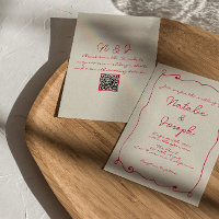 Boda de código QR de retro colorido a mano