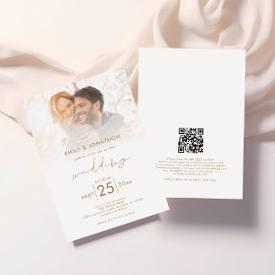 Invitación Boda de código QR de superposición de fotografía d