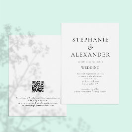 Invitación Boda de código QR de tipografía simple moderna