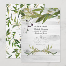 Boda de código QR de vegetación acuarela rústica c