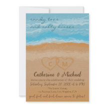 Boda de código QR de Watercolor Tropical Ocean Bea