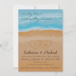 Invitación Boda de código QR de Watercolor Tropical Ocean Bea