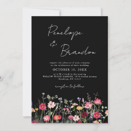 Invitación Boda de código QR de Wildflower Rustic Country Gar