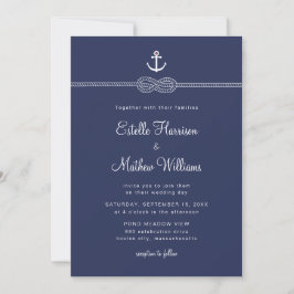 Invitación Boda de código QR del Ancla Azul de la Marina Náut