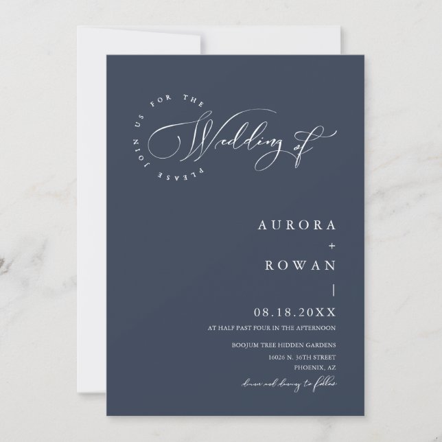Invitación Boda de código QR del Arco Azul de la Marina (Anverso)