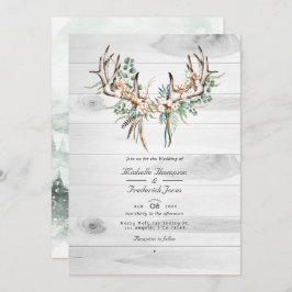 Invitación Boda de código QR del Boho Ruso Cotton y Eucalyptu