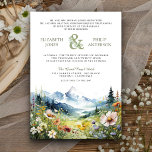 Invitación Boda de código QR del Boho Wildflower Mountain Mea<br><div class="desc">Sorprenda a sus invitados con esta elegante invitación de boda,  que incluye hermosas montañas y flores silvestres con código QR para RSVP en línea. Simplemente agregue los detalles de su evento en esta plantilla fácil de usar para convertirla en una invitación única.</div>