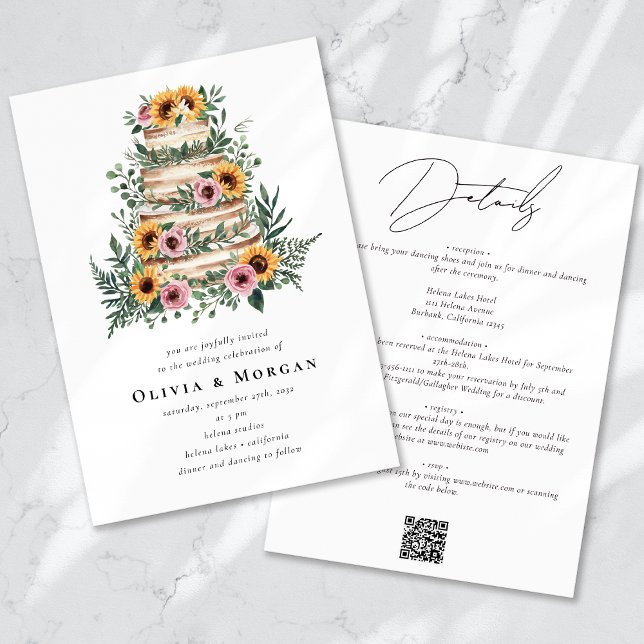 Invitación Boda de código QR del pastel de Eucalipto de giras (Subido por el creador)