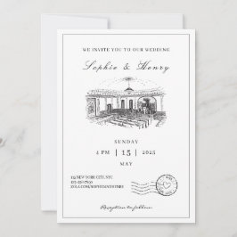 Invitación Boda de código QR elegante de escritura moderna