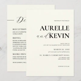 Invitación Boda de código QR elegante moderno minimalista mar