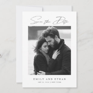 Invitación Boda de código QR en blanco y negro Foto Guardar l